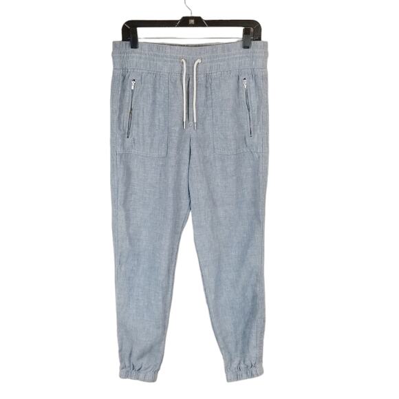 Athleta Cabo Linen Jogger 530642-00 Chambray Blue Size 16 - Picture 3 of 6